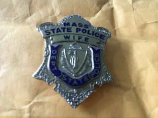 Massachusetts State Police Wife Mini Badge Or Money Clip