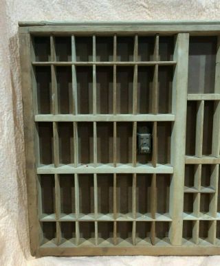 Miniature Display Wood Shadow Box Wall Shelf 89 windows Vintage 32 1/8 in long 3
