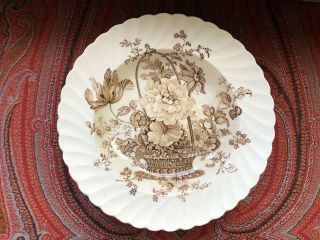 Antique Ironstone Floral Transferware Bowl Clarice Cliff Royal Staffordshire