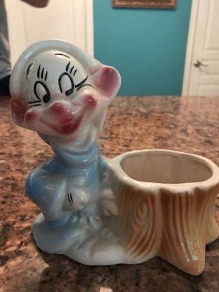 Antique Disney Dopey From Snow White Porcelain 1930s Planter Figurine Rare