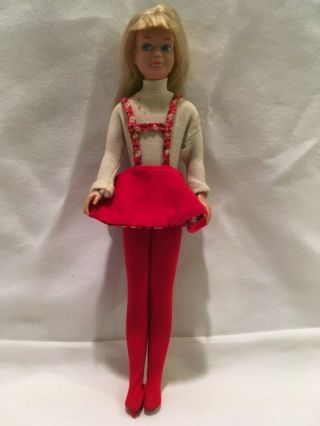 1963 Barbie Sister Skipper Doll Blonde Hair W/ Outfit Mattel Made In Japan