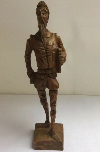 Vintage Hand Carved Statue Of William Shakespeare