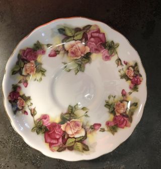 Vintage Antique Royal Tuscan Rose Bone China Teacup Saucer 4