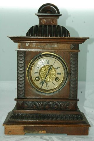 Antique Victorian Mantle Clock For Spares Or Restore.