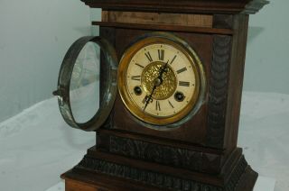 ANTIQUE VICTORIAN MANTLE CLOCK FOR SPARES OR RESTORE. 2