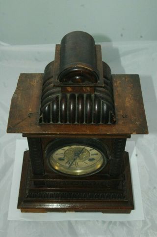 ANTIQUE VICTORIAN MANTLE CLOCK FOR SPARES OR RESTORE. 3