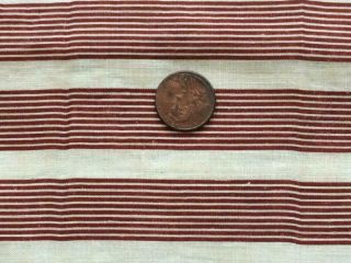 Back In Time Textiles Antique 1870 Purplish/brown Stripe Calico Fabric