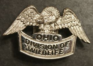 Vintage Obsolete Ohio Division Of Wildlife Police Officer Hat Badge W/ Hallmark
