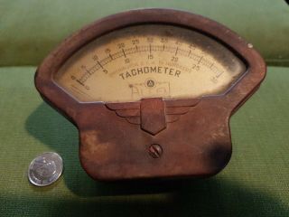 Vintage Allen Electric Tachometer Steampunk Industrial Art Antique Gauge