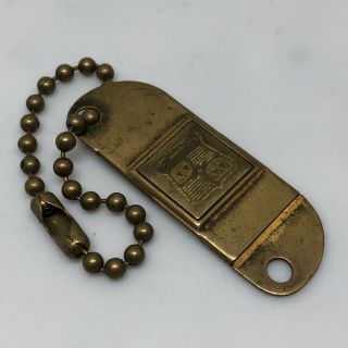 Vintage Antique Metal Brass Chevy Chevrolet Keychain Key Chain