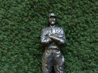 VINTAGE ROGERS HORNSBY THE RAJAH BASEBALL PEWTER FIGURINE MADE IN USA 2