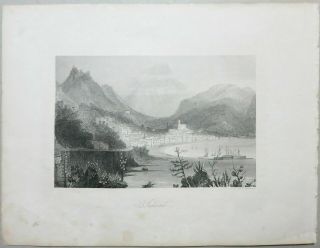Veduta Salerno Campania 1840 - 50 Payne Stampa Originale