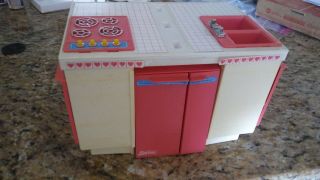 Vintage 1977 Barbie Dream House Kitchen All In 1 Dishwasher Fridge Sink Stove