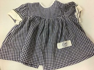 Vintage Blue And White Gingham Ideal Patti Playpal Dress