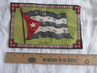 Antique Cigar Box Tobacco Flannel Felt Flag Cuba