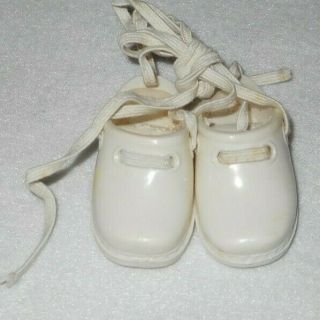 Vintage Ideal Crissy Family Cricket Tara Mia Dina Doll White Clogs Shoes 15 "