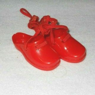 Vintage Ideal Crissy Family Cricket Tara Mia Dina Doll Orange Clogs Shoes 15 "