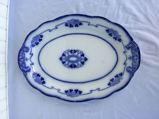 Antique,  Large Flow Blue Platter.