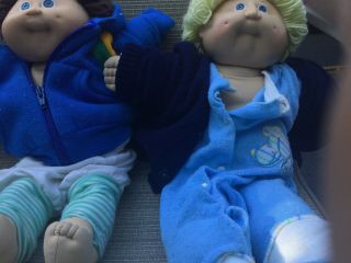 Vintage CABBAGE PATCH Doll Boy blonde hair blue eyes and brown hair 4