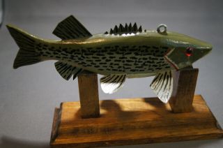 STRIPPED BASS (?) WEIGHTED FISH DECOY by JAMES STANGLAND 2