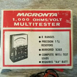 Vintage Micronta 1000 Ohms/volt Multitester 22 - 027b
