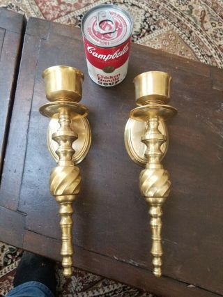 Vintage Brass Wall Sconces / Candle Holders In - Nr