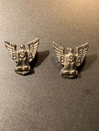 Bsa Vintage Eagle Boy Scout Sterling Silver Mom Dad Lapel Pin