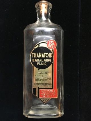 Antique Bottle: Thanatoid Embalming Fluid Cork Top Pb138