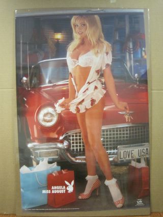 Vintage Angela Miss August Hot Girl Car Garage Man Cave Poster 2002 Playboy 3334