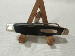 Vintage Buck 321 (second) Usa Folding Pocket Knife W/gut Hook Micarta Handle