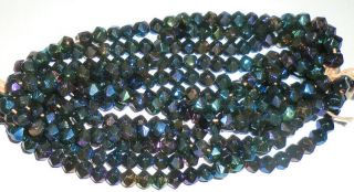 Antique Vintage English Cut Victorian Beads Dark Blue Purple Iris AB 4bpi 20gr 2