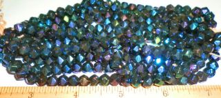 Antique Vintage English Cut Victorian Beads Dark Blue Purple Iris AB 4bpi 20gr 4
