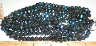 Antique Vintage English Cut Victorian Beads Dark Blue Purple Iris AB 4bpi 20gr 5