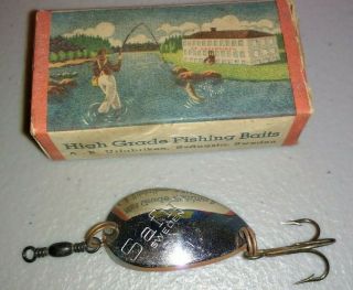 Vintage Abu Fishing Lure " Safire " (silver) With A Beat Up Box