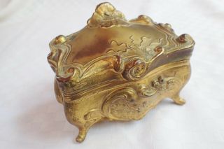 Antique Signed B&w Brainard Wilson Art Nouveau Casket Jewelry Trinket Box
