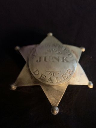 Vintage Licensed Junk Dealer Badge