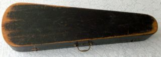 Antique 19th Century Wood Coffin Style Violin Case Full Size (4/4) 4