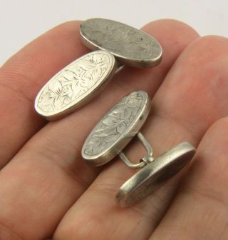 Quality antique or vintage sterling silver cufflinks 2