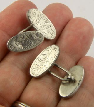 Quality antique or vintage sterling silver cufflinks 3
