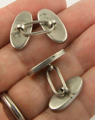 Quality antique or vintage sterling silver cufflinks 4
