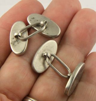 Quality antique or vintage sterling silver cufflinks 5