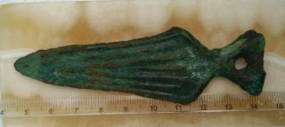 Ancient Viking Bronze Large Pendant Amulet Warrior " Sword " Perfectly Preserved