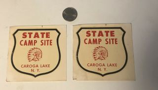 Pair 1960’s Caroga Lake Camp Site Transfer Campground Adirondack Park Indian