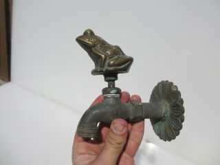 Vintage Brass Tap Garden Sink Stables Basin Old Architectural Water Toad Frog