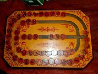 Vintage Antique Wooden Cress Board Word Game 1886 Alphabet Learning