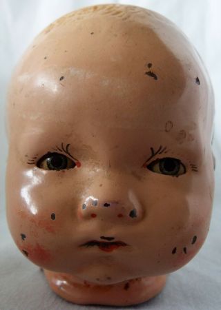 Antique/vintage 13” Metal Head 13” Dream Baby Type Doll W/tin Sleep Eyes - Tlc