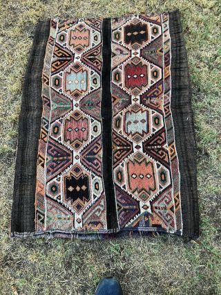 Afghan Large Tribal Pillow Cover Bag Woven Wool Rug 32”x 43”