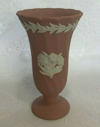 Wedgewood Pink Jasperware Vase With Flower