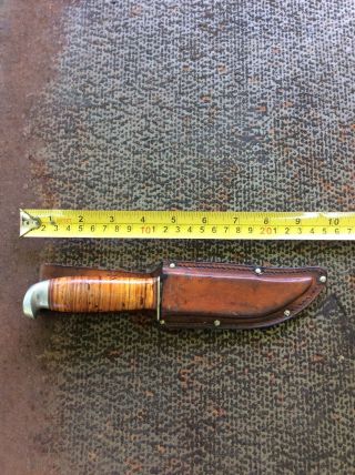Vintage Fixed Blade Hunting Knife With Sheath