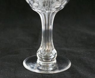 Antique H.  C.  FRY GLASS Etched 3 - Steemed Rose Pattern Hollow Stem Champagne /3ava 5